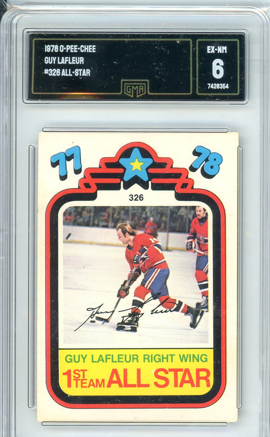 1978 OPC Guy LaFleur #326 All-Star Graded Hockey Card GMA 6