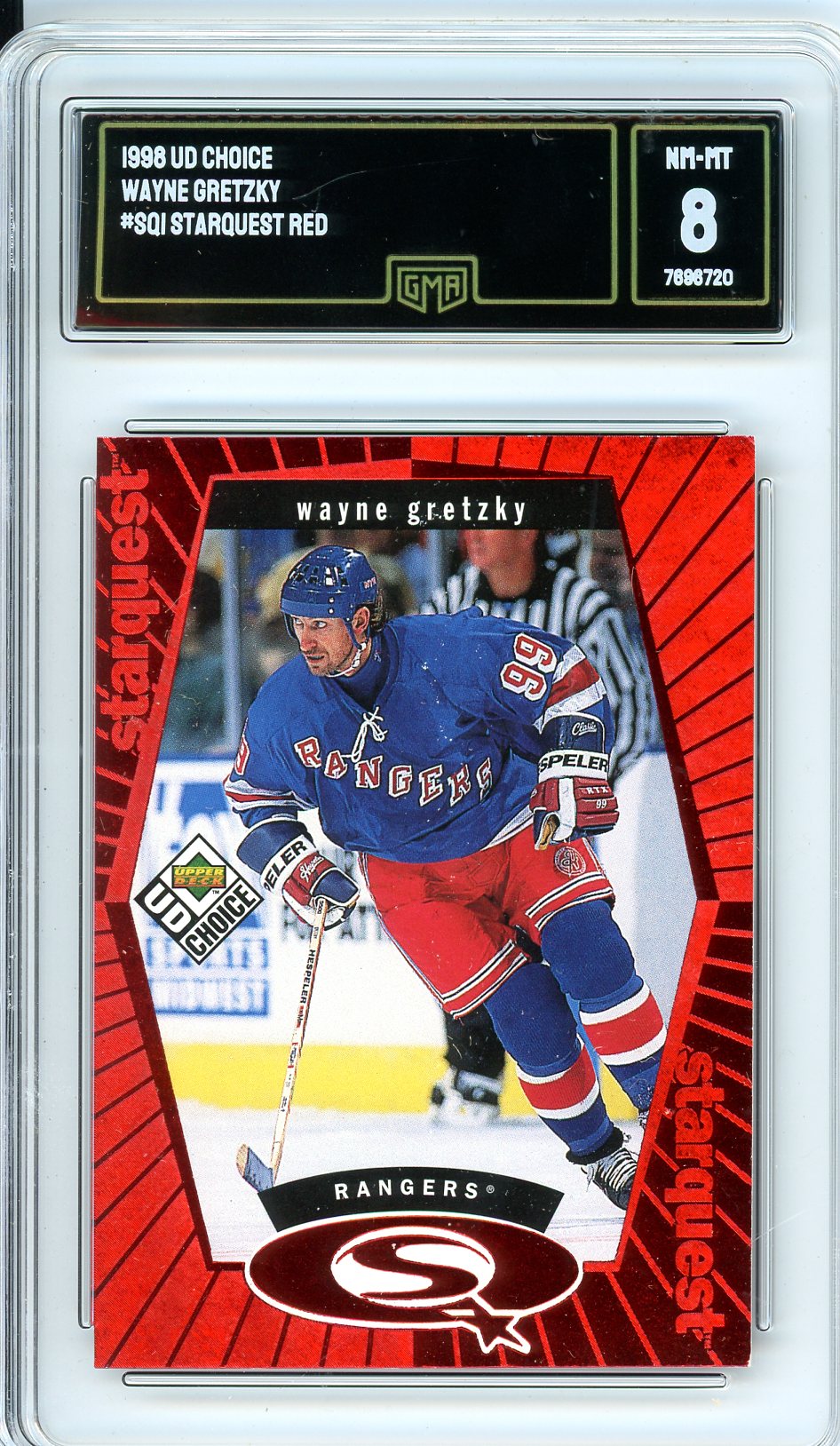 1996 Upper Deck Choice Wayne Gretzky Red Starquest Graded Card #SQ1 GMA 8 Very Rare!