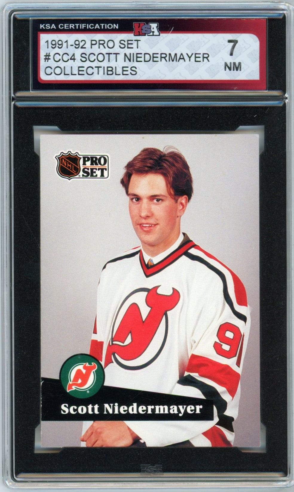 1991/92 Pro Set Scott Niedermayer Collectibles Graded Hockey Card #CC4 KSA 7