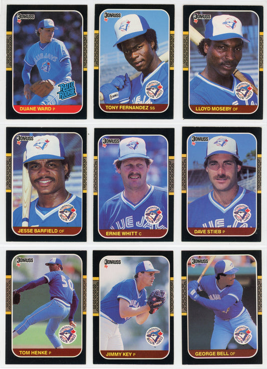 1987 Donruss Vintage Toronto Blue Jays Team Set (27 Cards) No Diamond Kings