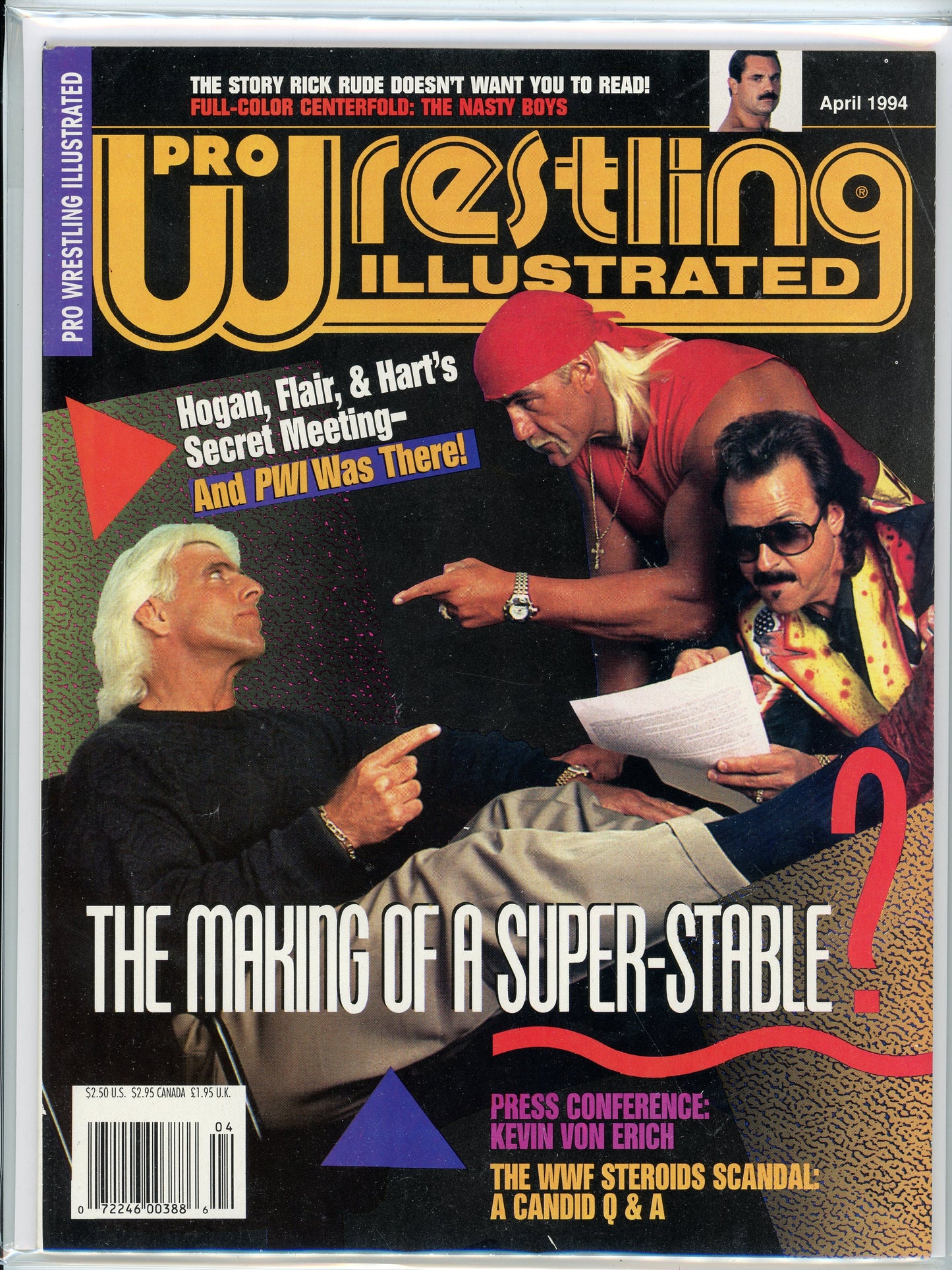 Pro Wrestling Illustrated Vintage Magazine (April, 1994) Hulk Hogan, Ric Flair, Jimmy Hart