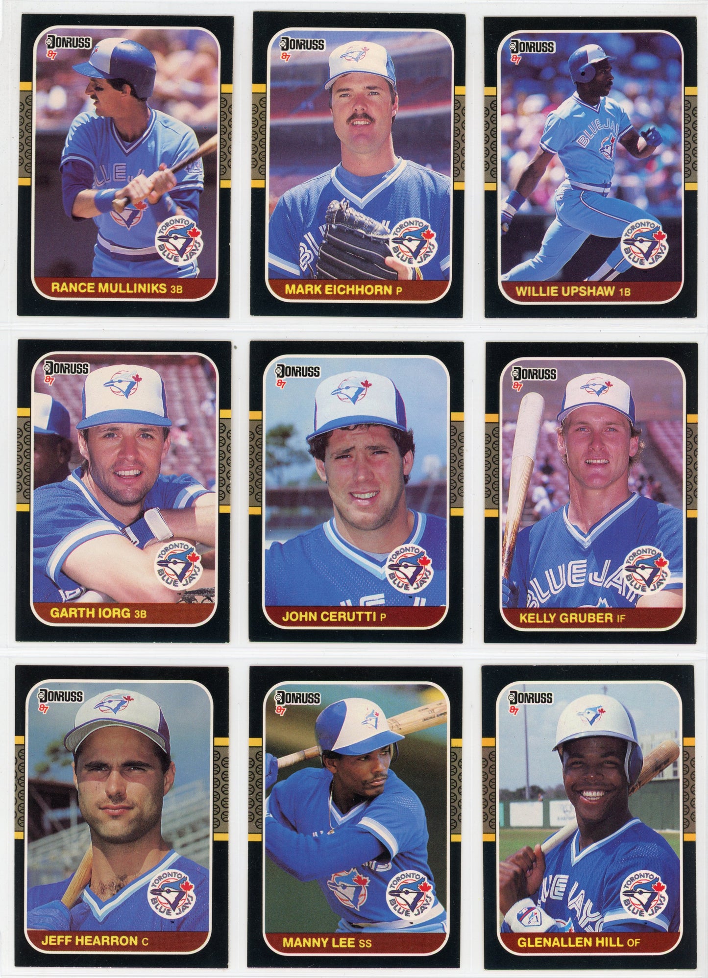 1987 Donruss Vintage Toronto Blue Jays Team Set (27 Cards) No Diamond Kings