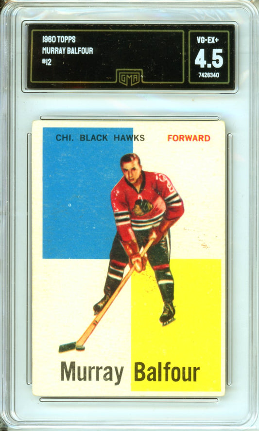 1960 Topps Murray Balfour #12 Graded Hockey Card GMA 4.5