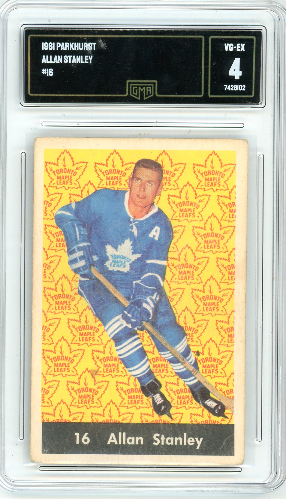 1961 Parkhurst Allan Stanley Graded Card #16 GMA 4