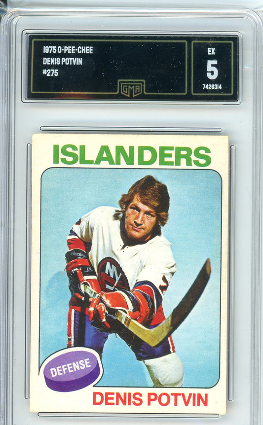 1975 OPC Denis Potvin #275 Graded Hockey Card GMA 5