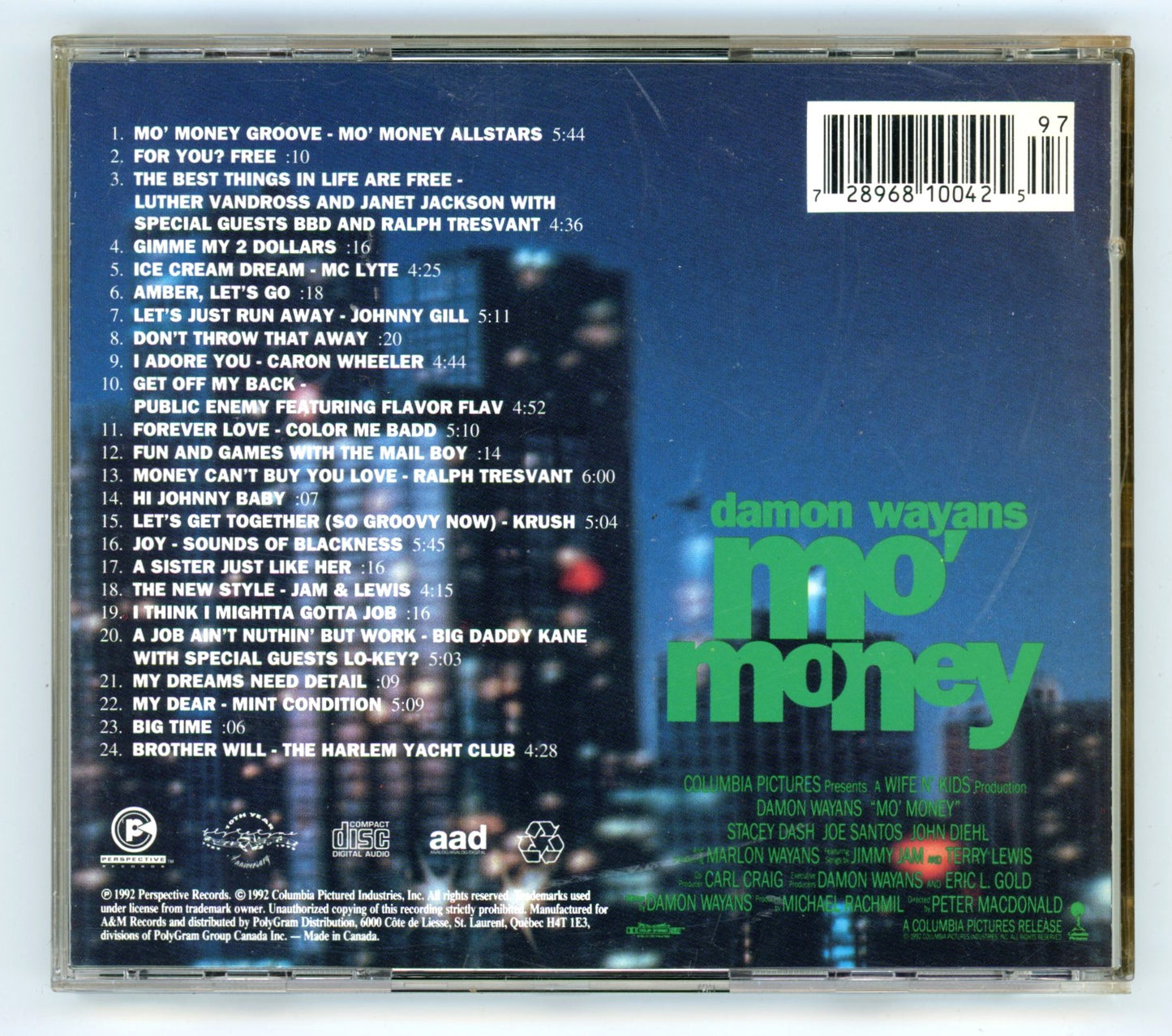 Mo' Money (1992) Motion Picture Soundtrack Vintage CD