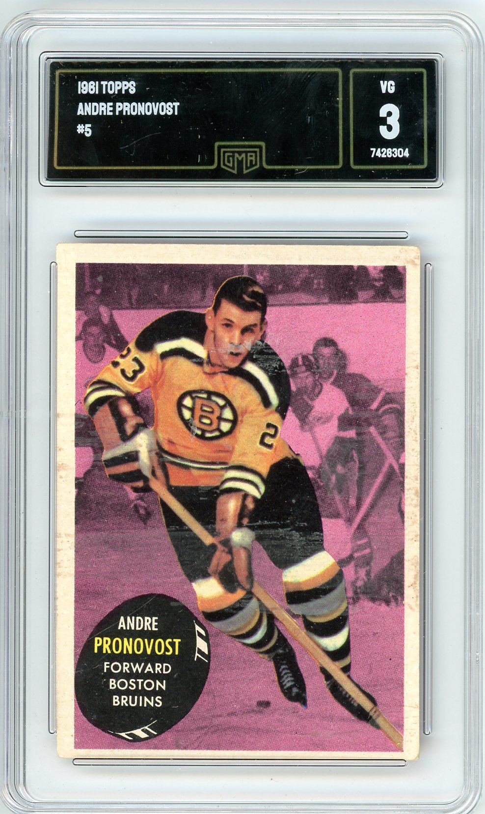 1961 Topps Andre Pronovost Graded Card #5 GMA 3