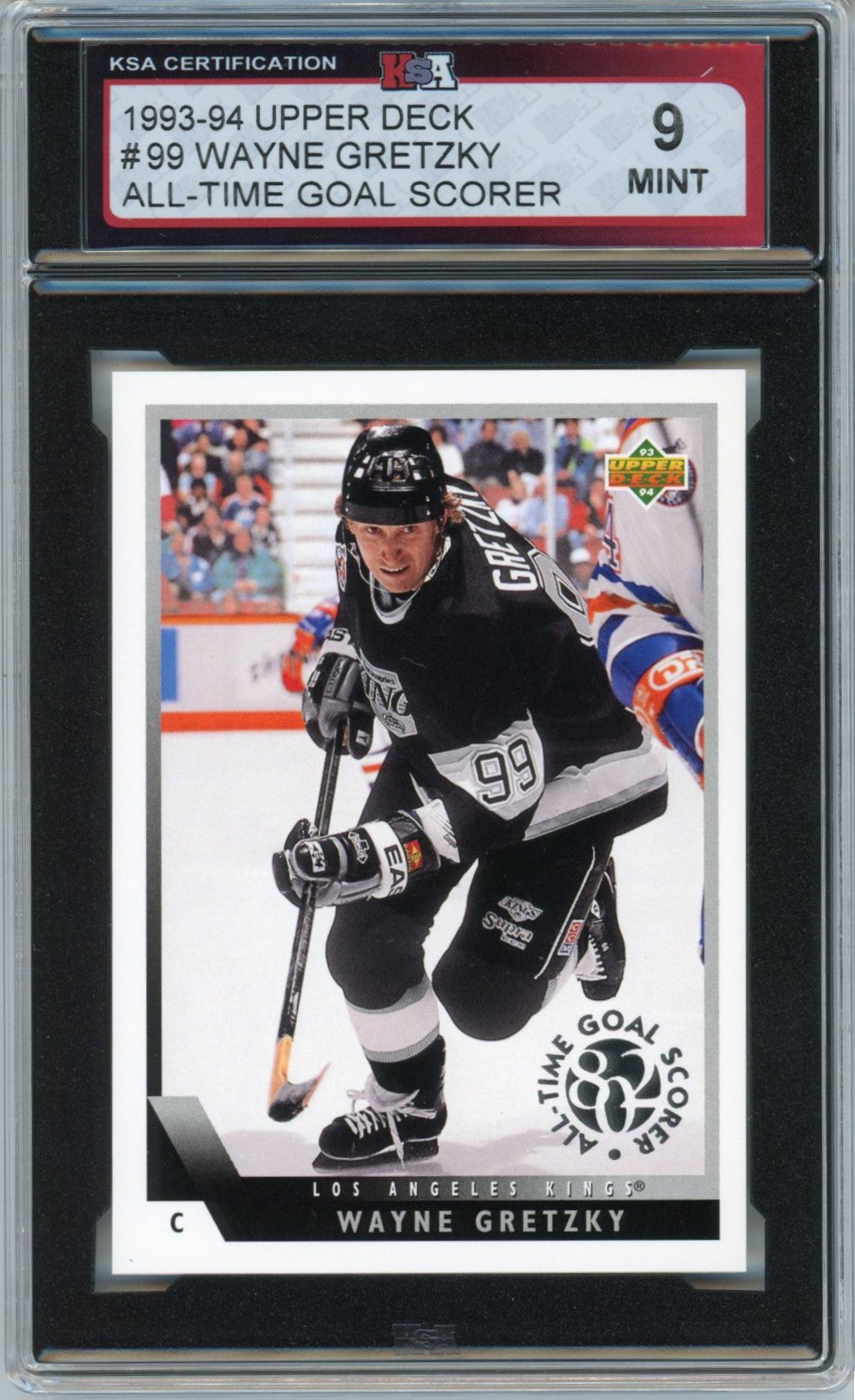 1993/94 Upper Deck Wayne Gretzky All-Time Goal Scorer Graded Hockey Card #99 KSA 9