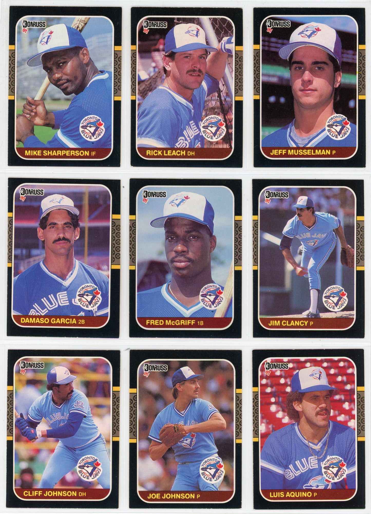 1987 Donruss Vintage Toronto Blue Jays Team Set (27 Cards) No Diamond Kings