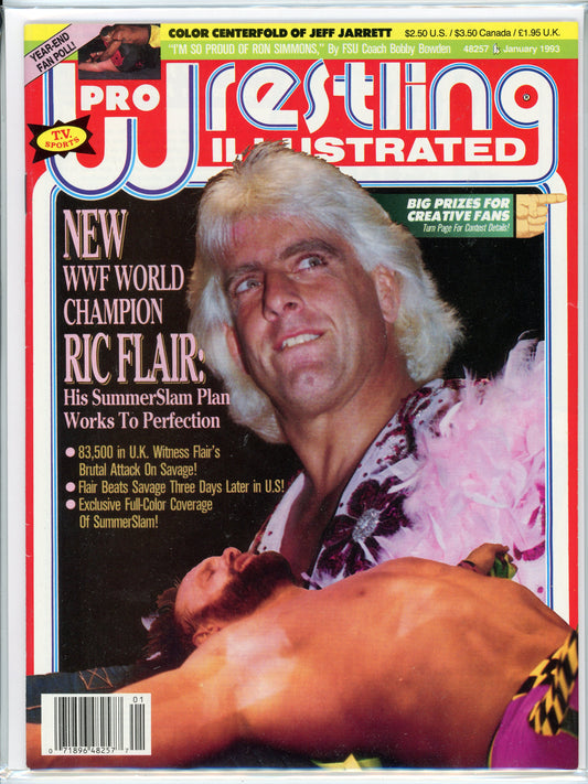 Pro Wrestling Illustrated Vintage Magazine (January, 1993) WWF World Champion Ric Flair