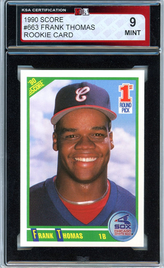 1990 Score Frank Thomas Graded Rookie Card #663 KSA 9