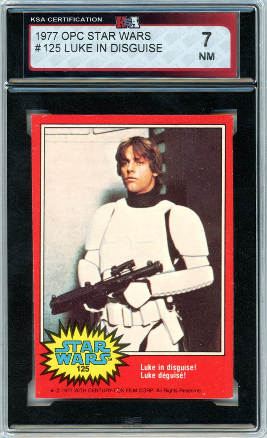 1977 OPC O-Pee-Chee Star Wars "Luke in Disguise!" #125 Graded Card KSA 7