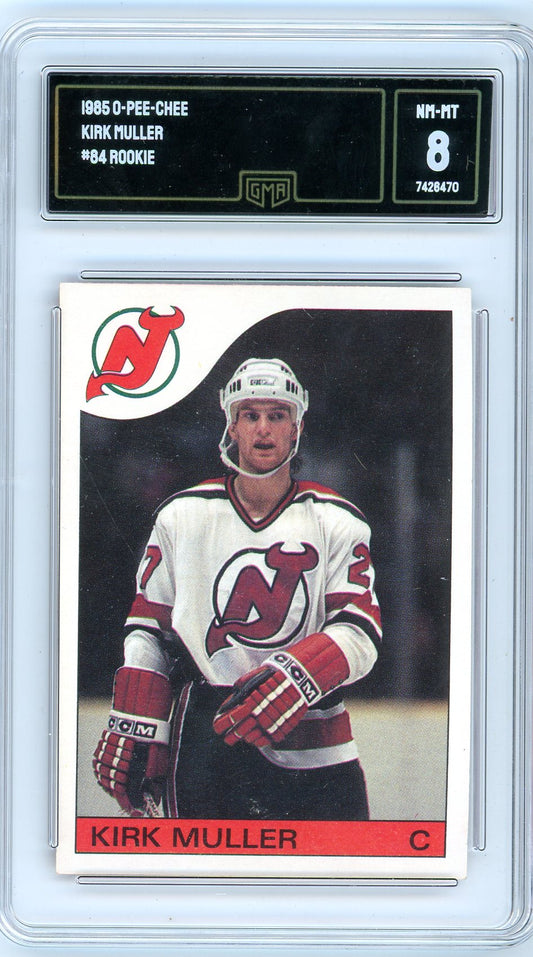 1985 O-Pee-Chee Kirk Muller Graded Rookie Card #84 GMA 8