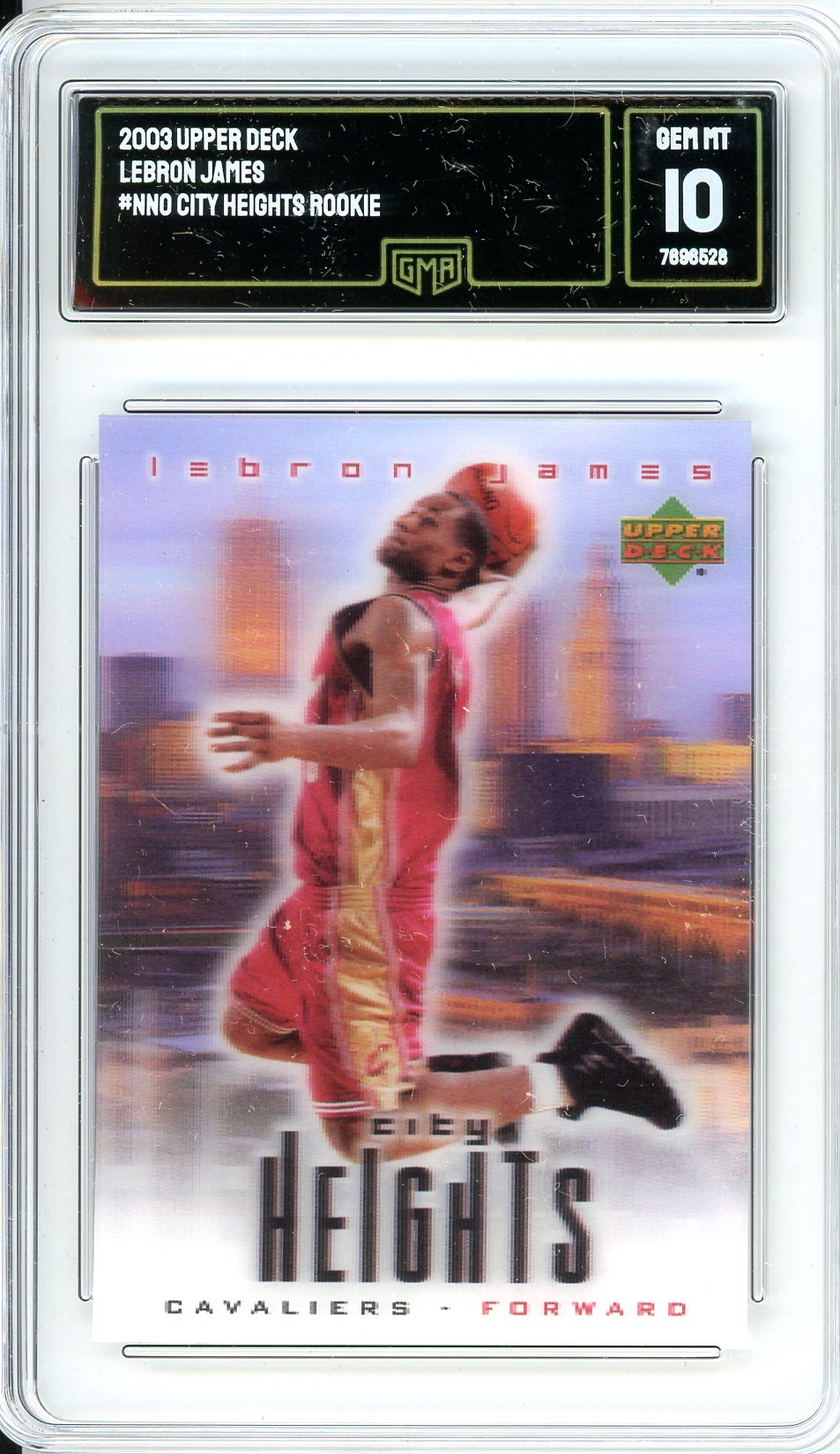 2003 Upper Deck LeBron James City Heights Graded Rookie Card GMA 10