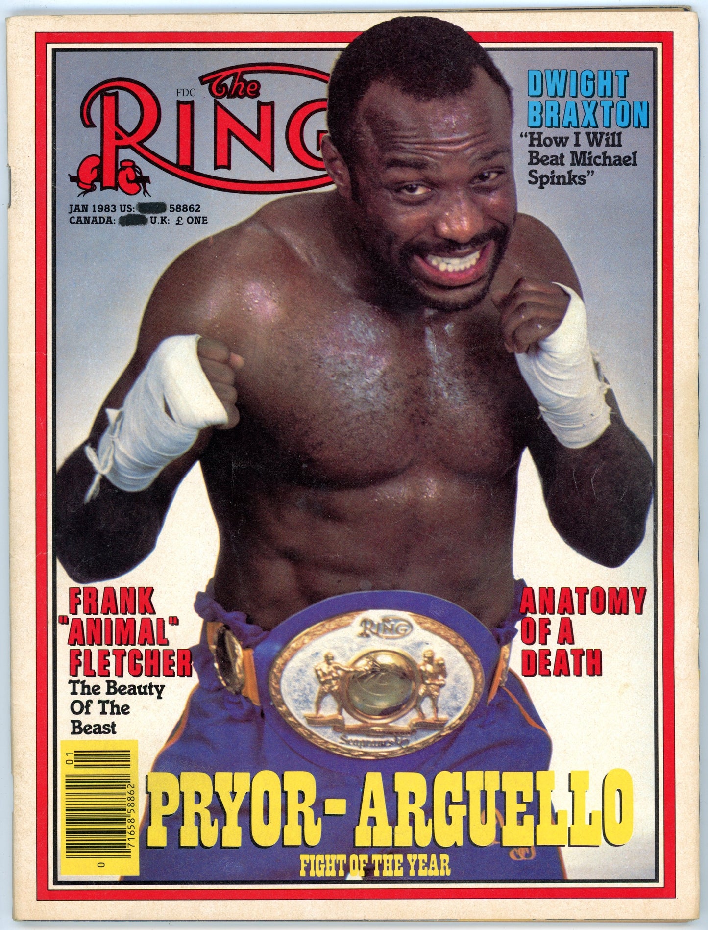 The Ring Vintage Boxing Magazine (January 1983) Dwight Braxton Cover