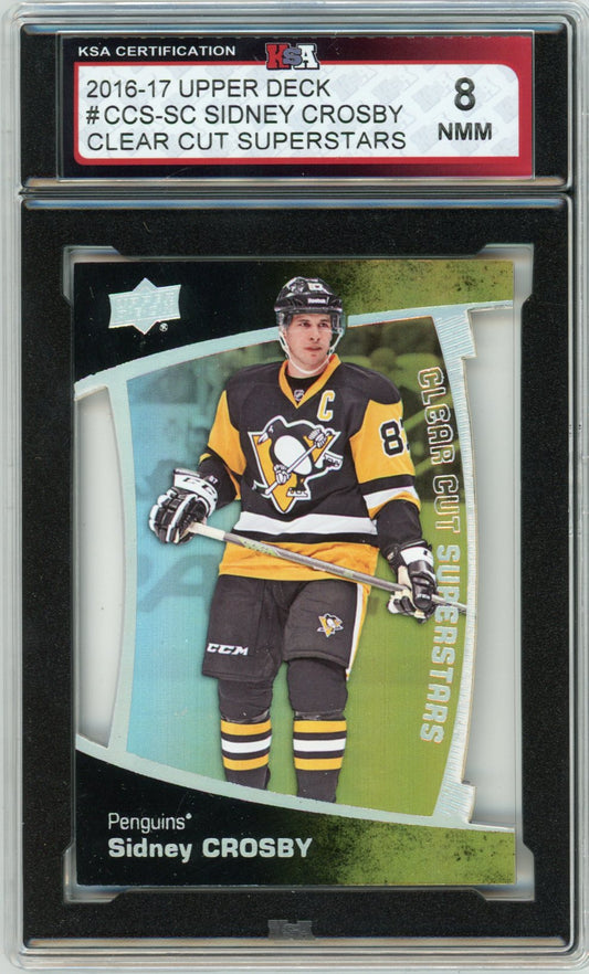 2016/17 Upper Deck Sidney Crosby Clear Cut Superstars Graded Hockey Card #CCS-SC KSA 8