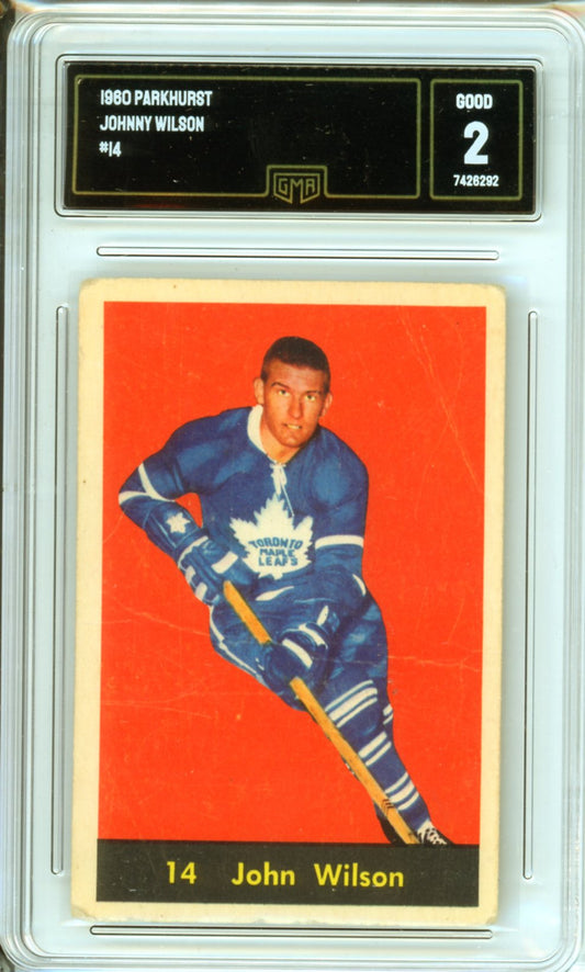 1960 Parkhurst Johnny Wilson #14 Graded Hockey Card GMA 2