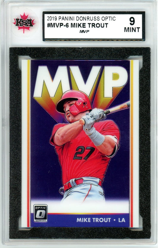 2019 Panini Donruss Optic Mike Trout Graded Card #MVP-6 KSA 9