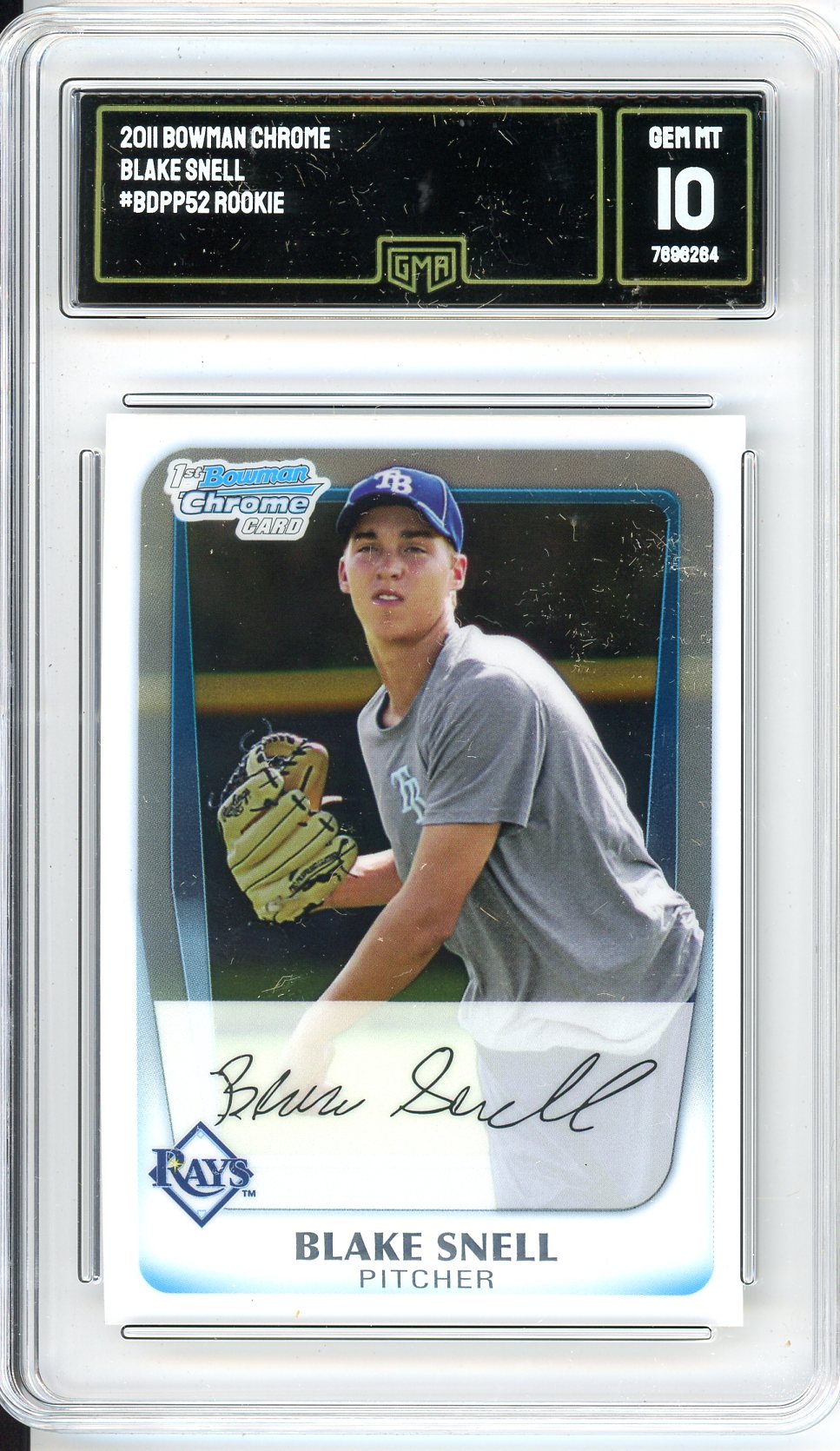 2011 Bowman Chrome Blake Snell Graded Rookie Card #BDPP52 GMA 10