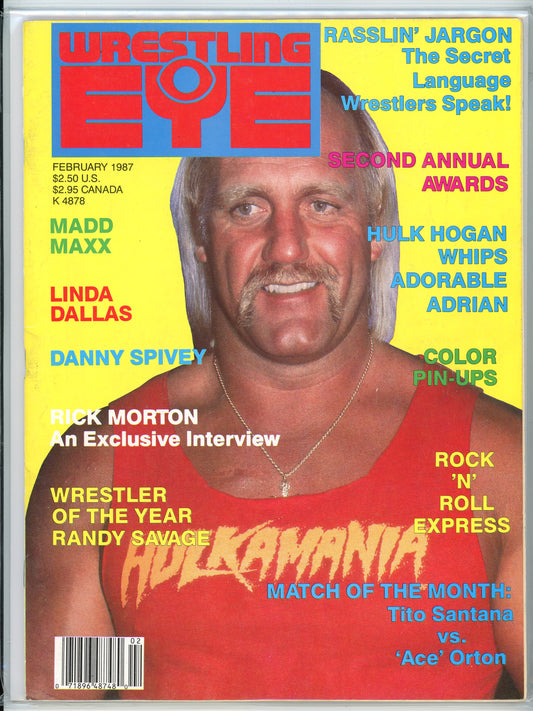 Wrestling Eye Vintage Magazine (February, 1987) Hulk Hogan