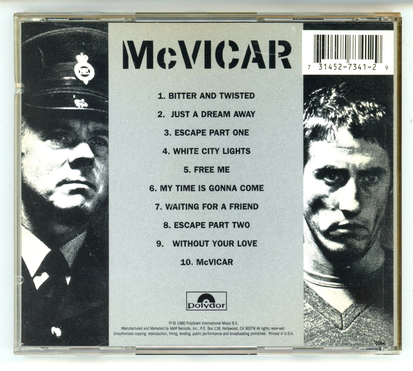 McVicar (1980) Roger Daltrey Motion Picture Soundtrack Vintage CD