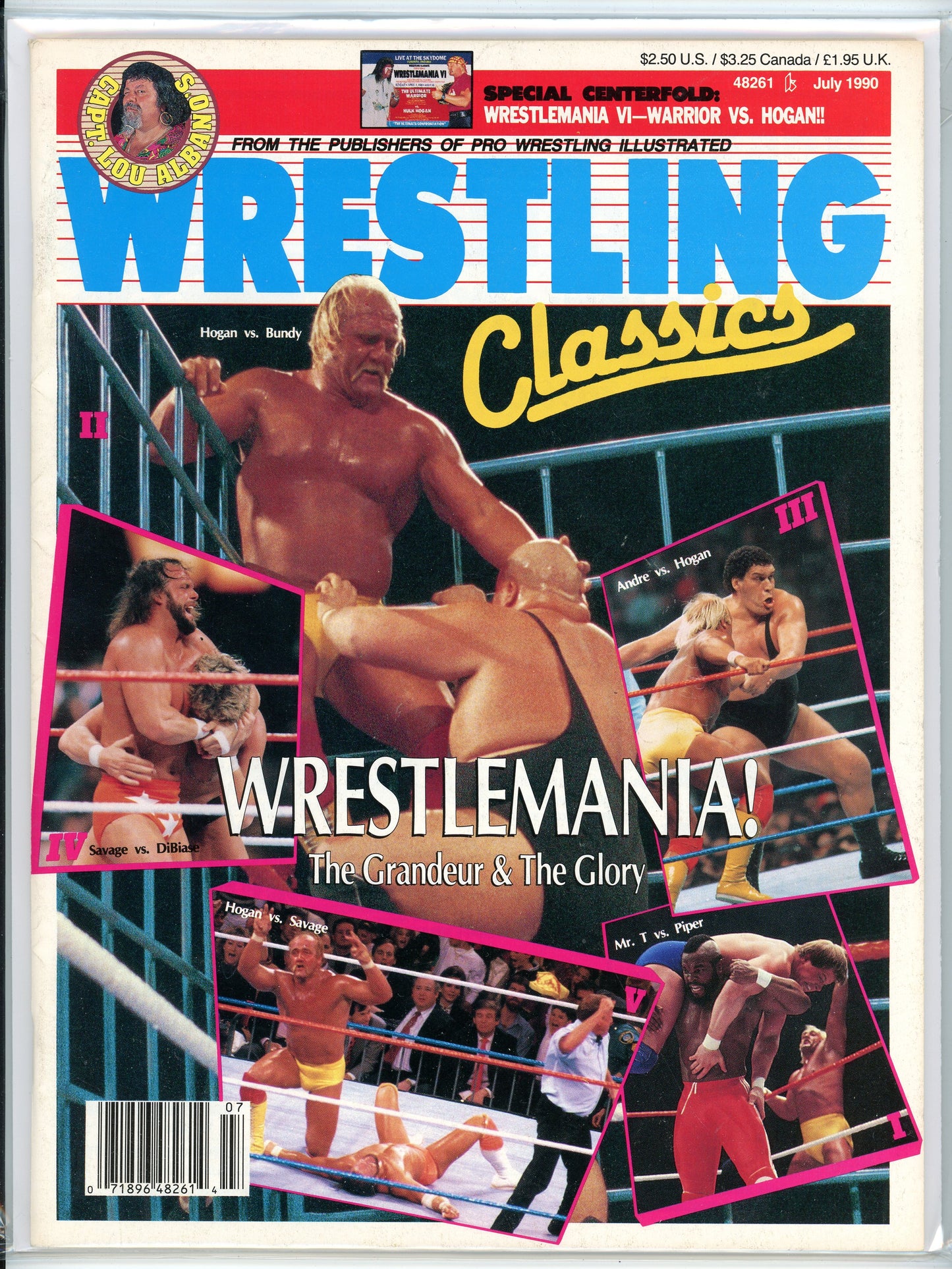 PWI Capt. Lou Albano's Wrestling Classics Vintage Magazine (July, 1990) Wrestlemania