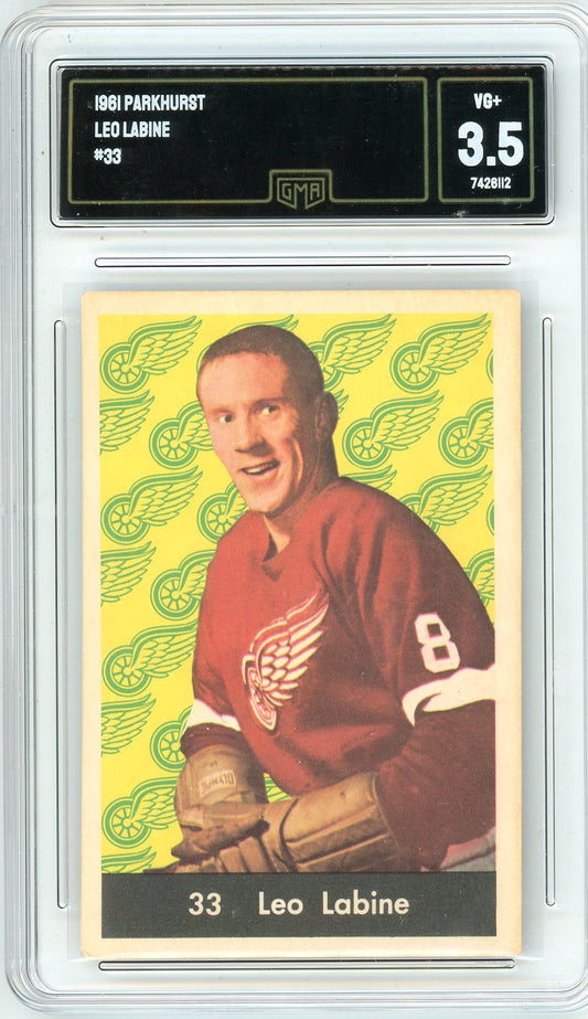 1961 Parkhurst Leo Labine Graded Card #33 GMA 3.5