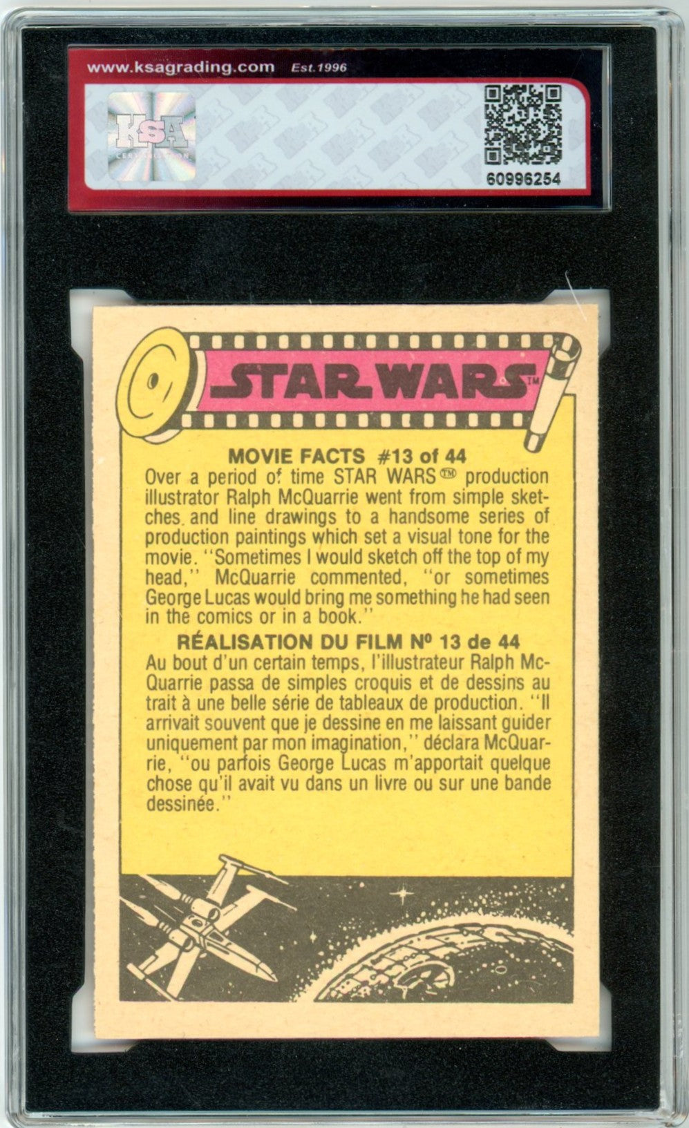 1977 OPC O-Pee-Chee Star Wars "R2-D2 (Kenny Baker)" #187 Graded Card KSA 8