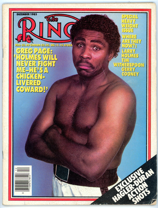 The Ring Vintage Boxing Magazine (December 1983) Greg Page Cover