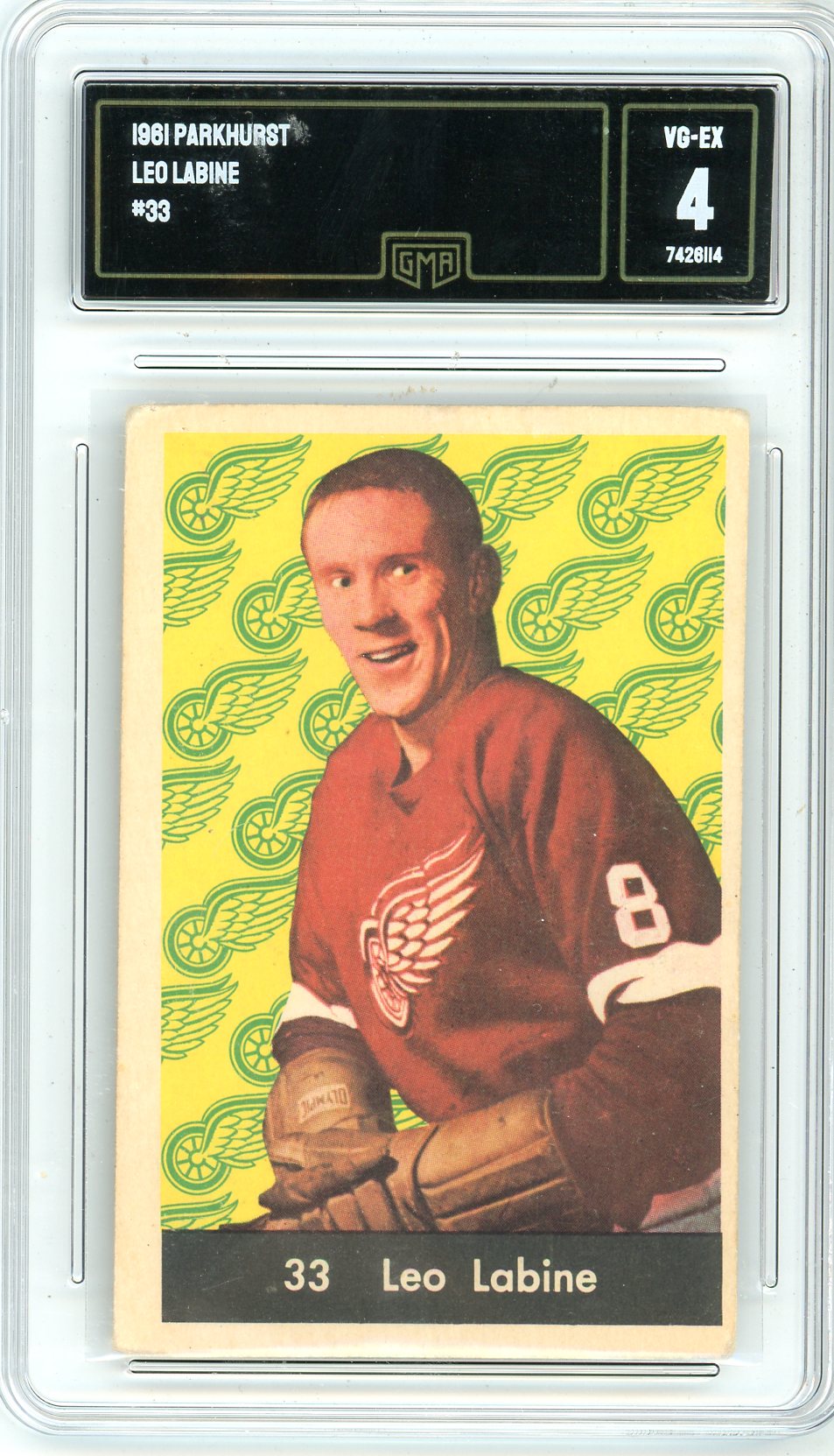 1961 Parkhurst Leo Labine Graded Card #33 GMA 4