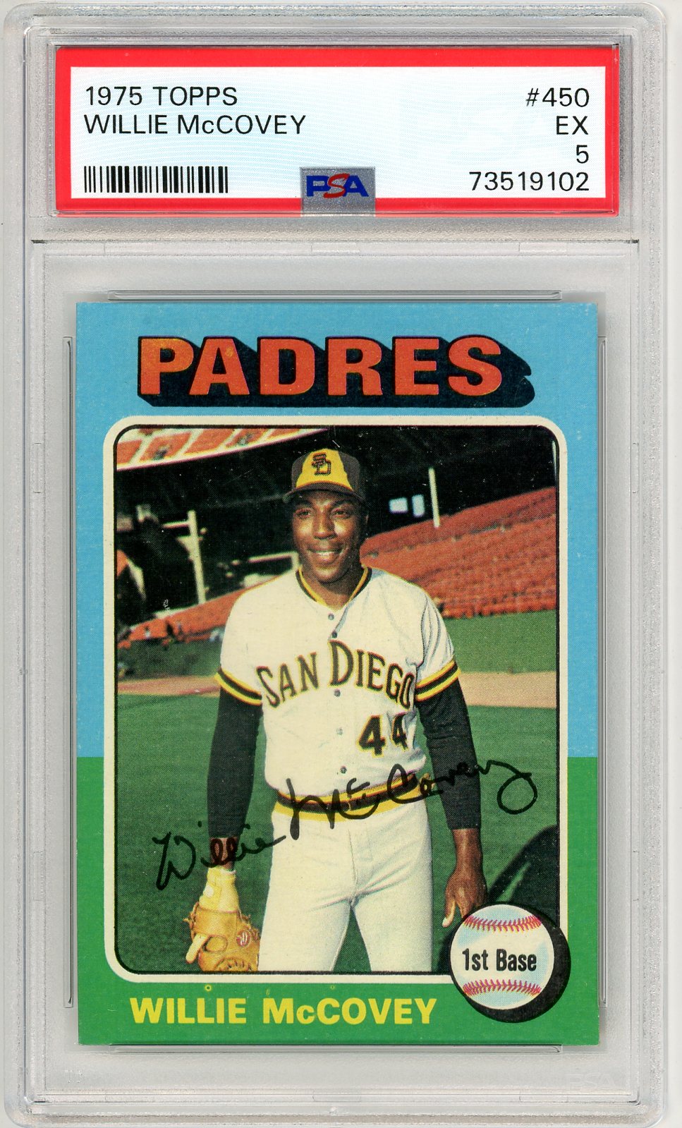 1975 Topps Willie McCovey Graded Card #450 PSA 5