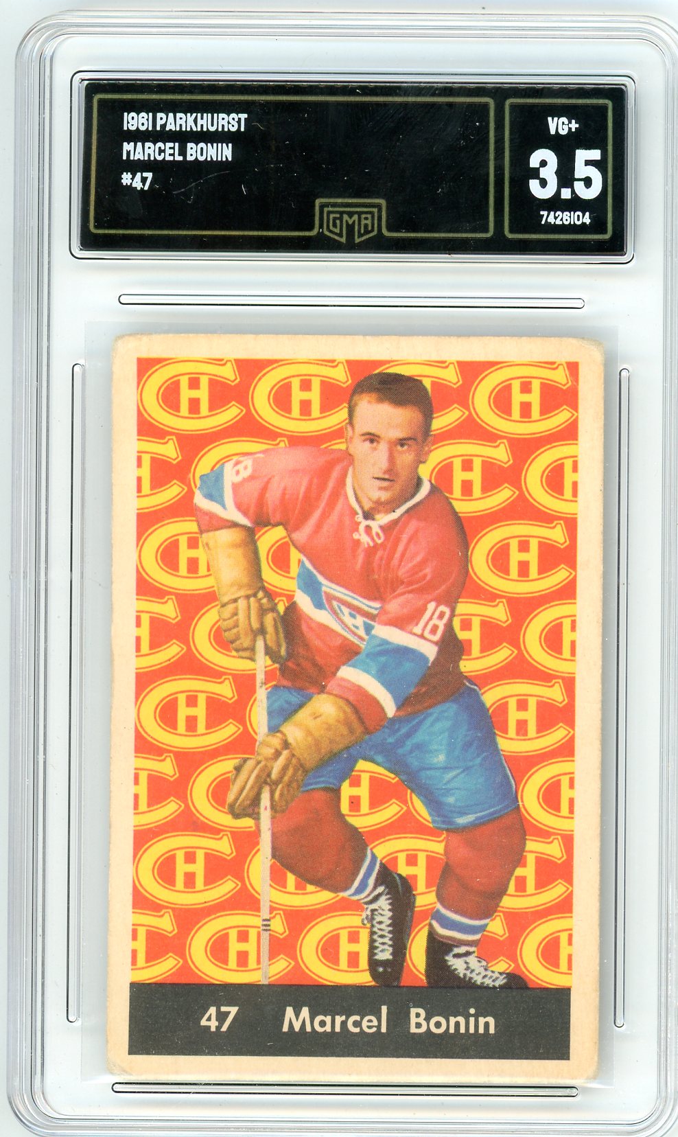 1961 Parkhurst Marcel Bonin Graded Card #47 GMA 3.5