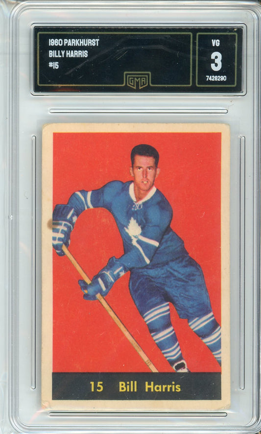 1960 Parkhurst Billy Harris #15 Graded Hockey Card GMA 3