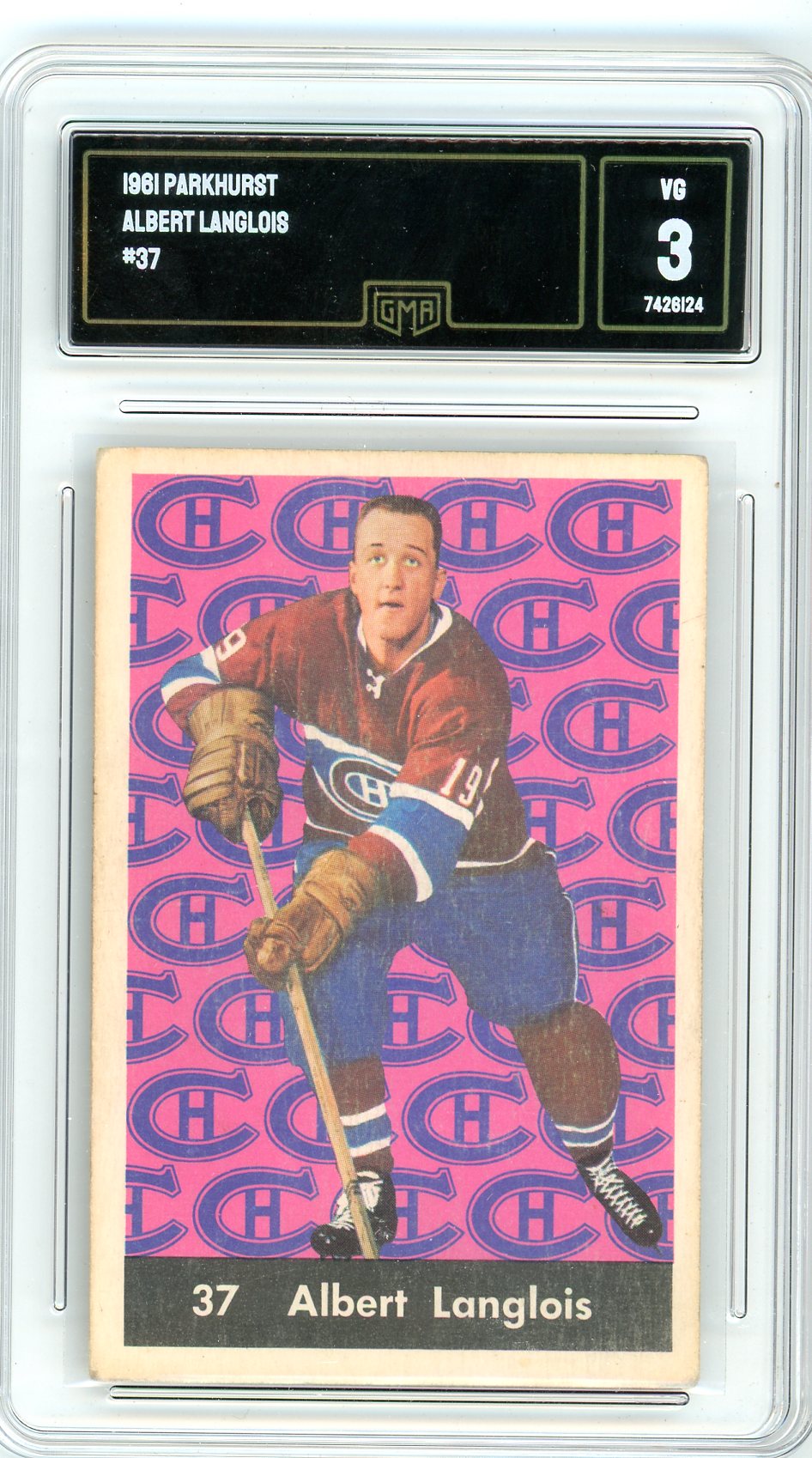 1961 Parkhurst Albert Langlois Graded Card #37 GMA 3