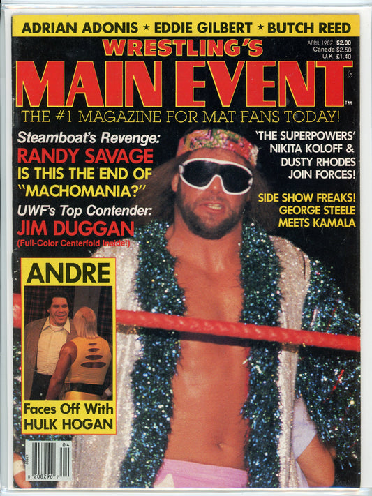 Wrestling's Main Event Vintage Magazine (April, 1987) Randy Savage