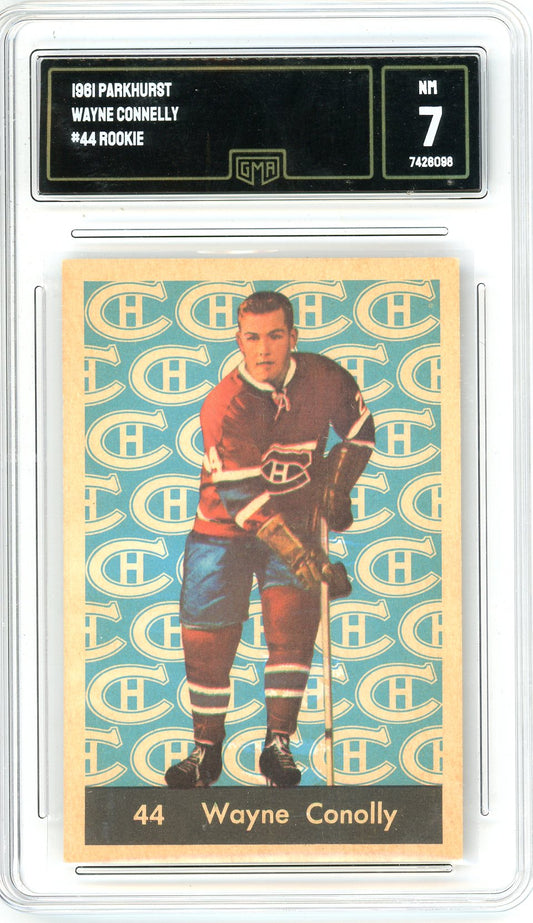 1961 Parkhurst Wayne Connelly Graded Rookie Card #44 GMA 7