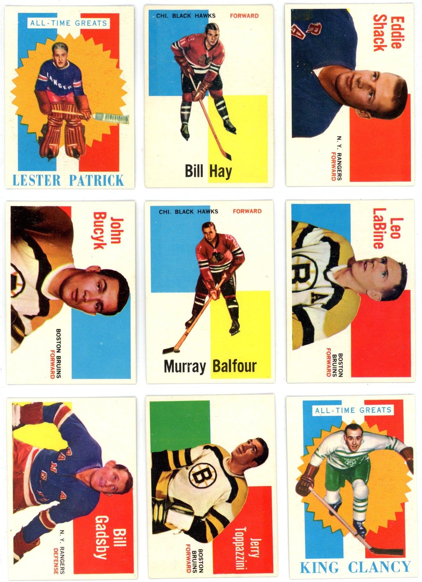 1960/61 Topps NHL Hockey High Grade Complete Set (66 Cards) PSA Cards Included