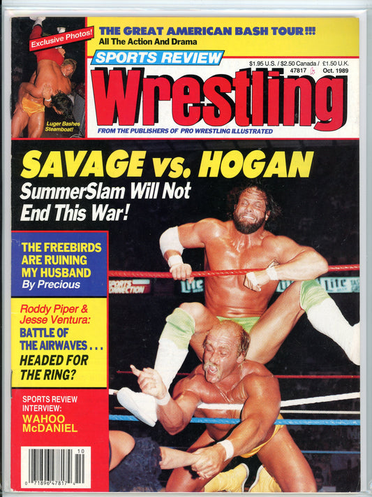 PWI Sports Review Wrestling Vintage Magazine (October, 1989) Randy Savage vs. Hulk Hogan