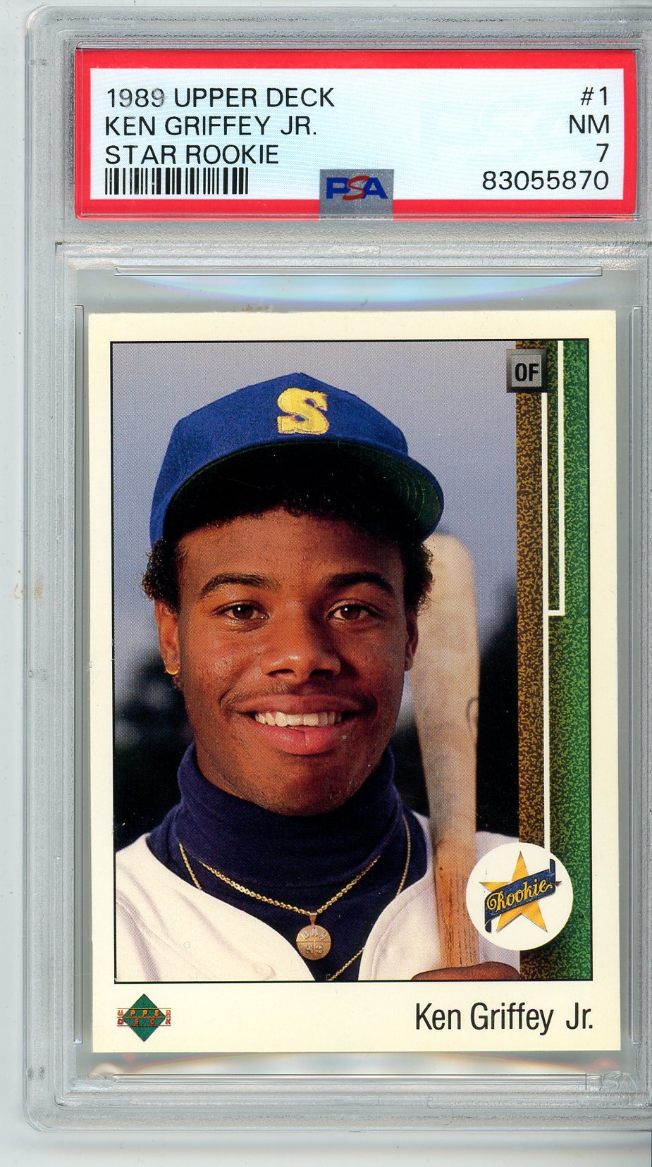 1989 Upper Deck Ken Griffey Jr. Graded Rookie Card #1 PSA 7