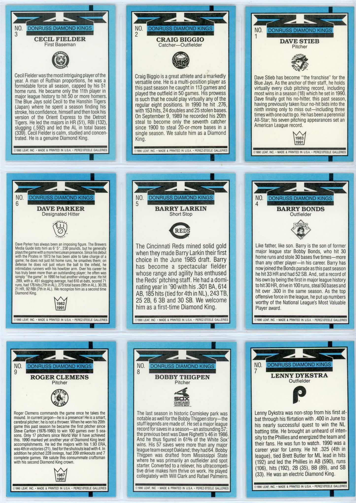 1991 Donruss MLB Baseball Series 1 Set (386 Cards) + Series 1 Bonus Cards & Puzzle Cards