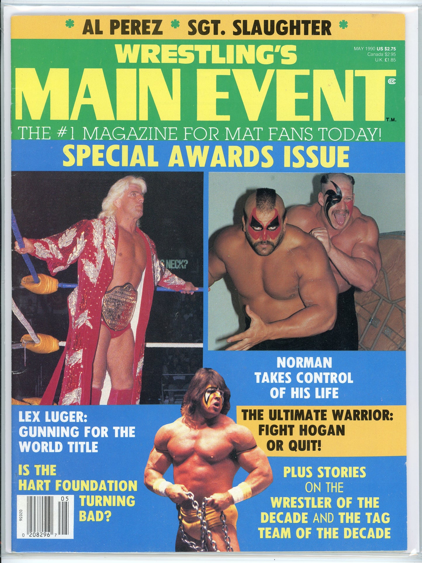 Wrestling's Main Event Vintage Magazine (May, 1990) Special Awards Issue, Lex Luger