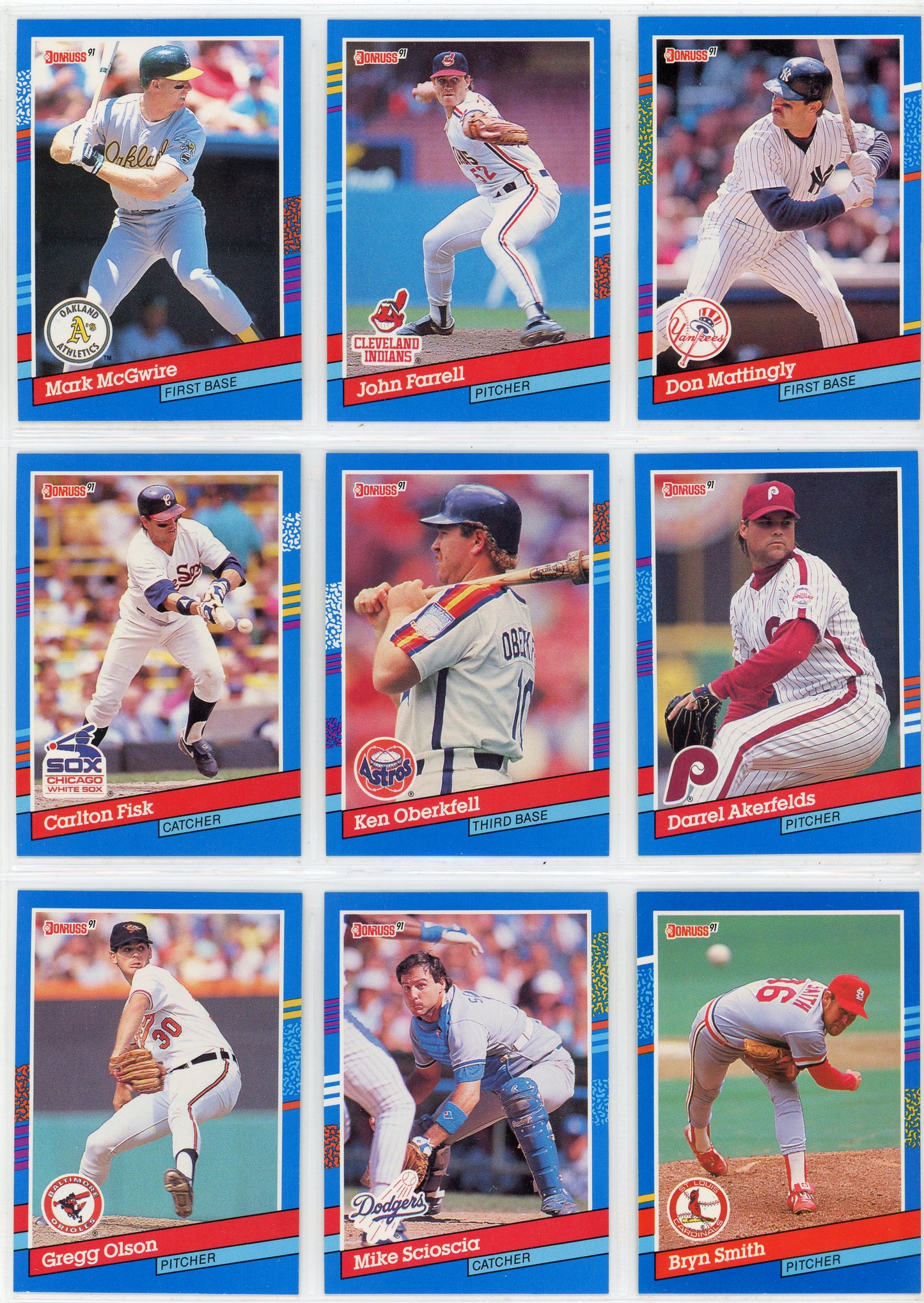 1991 Donruss MLB Baseball Series 1 Set (386 Cards) + Series 1 Bonus Cards & Puzzle Cards