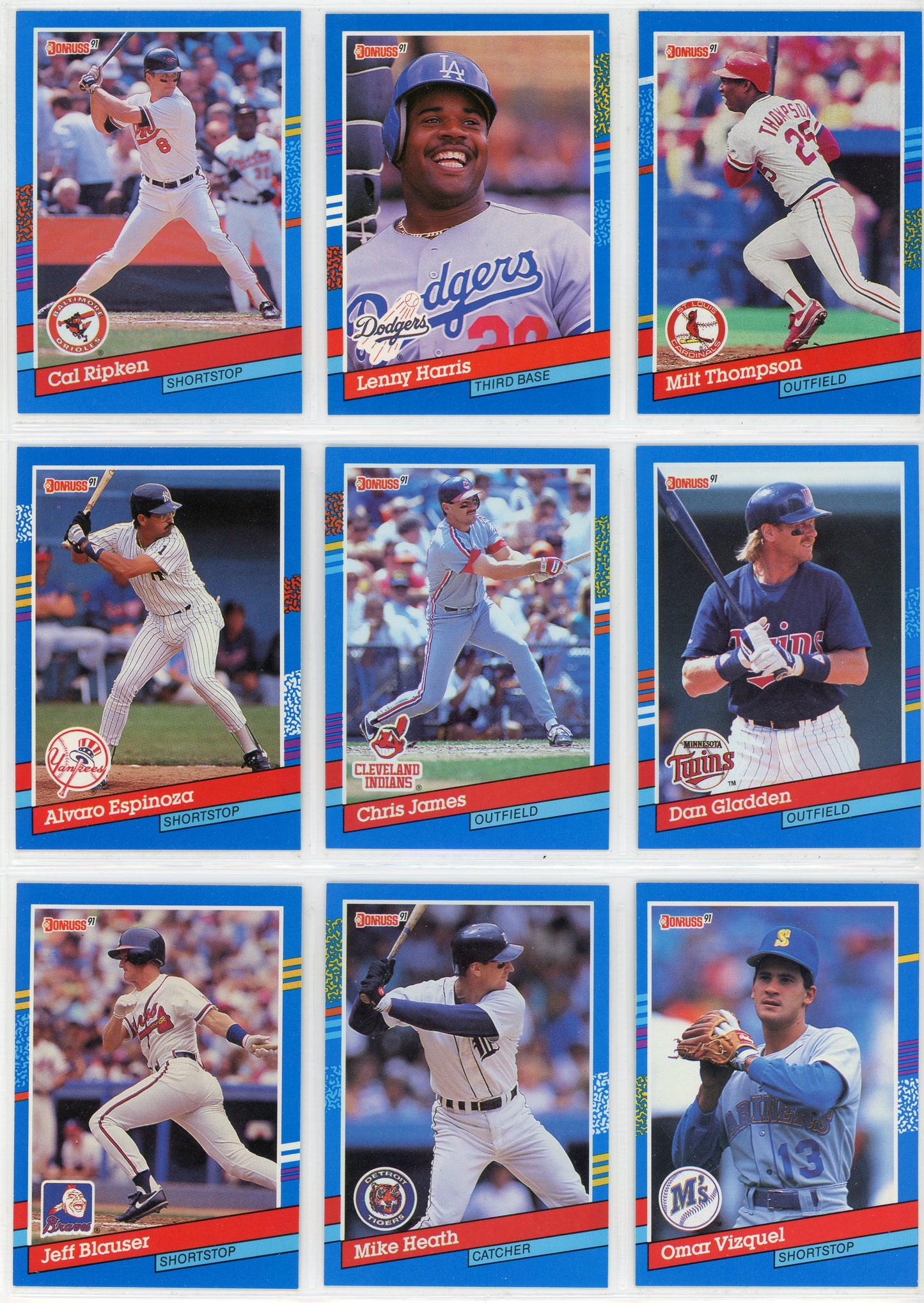 1991 Donruss MLB Baseball Series 1 Set (386 Cards) + Series 1 Bonus Cards & Puzzle Cards