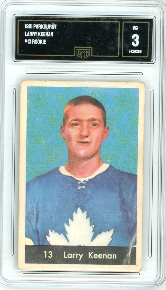 1961 Parkhurst Larry Keenan Graded Rookie Card #13 GMA 3