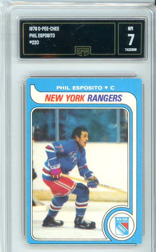 1979 OPC Phil Esposito #220 Graded Hockey Card GMA 7