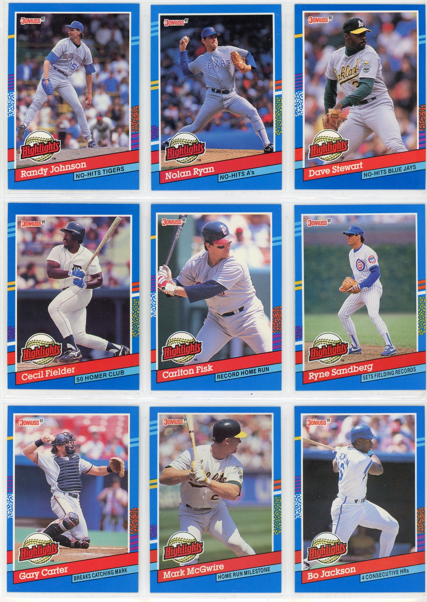 1991 Donruss MLB Baseball Series 1 Set (386 Cards) + Series 1 Bonus Cards & Puzzle Cards