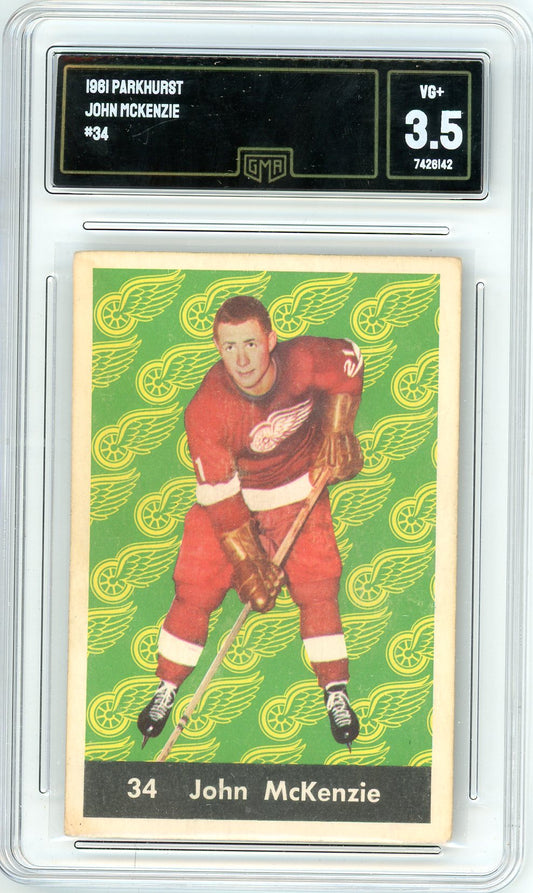 1961 Parkhurst John McKenzie Graded Rookie Card #34 GMA 3.5