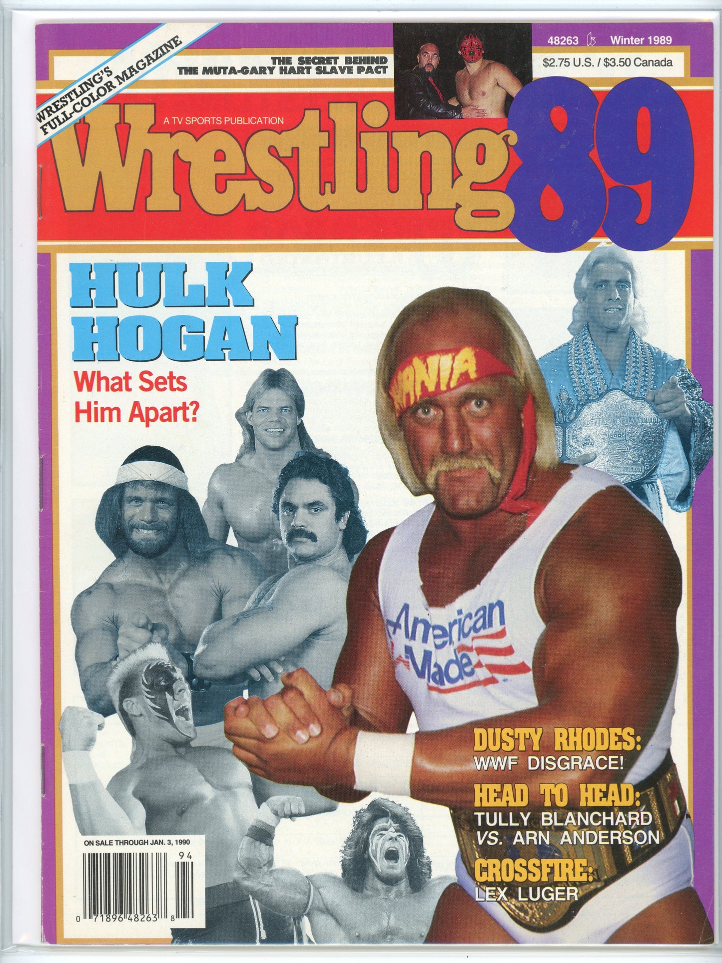 TV Sports Wrestling 89 Vintage Magazine (Winter 1989) Hulk Hogan