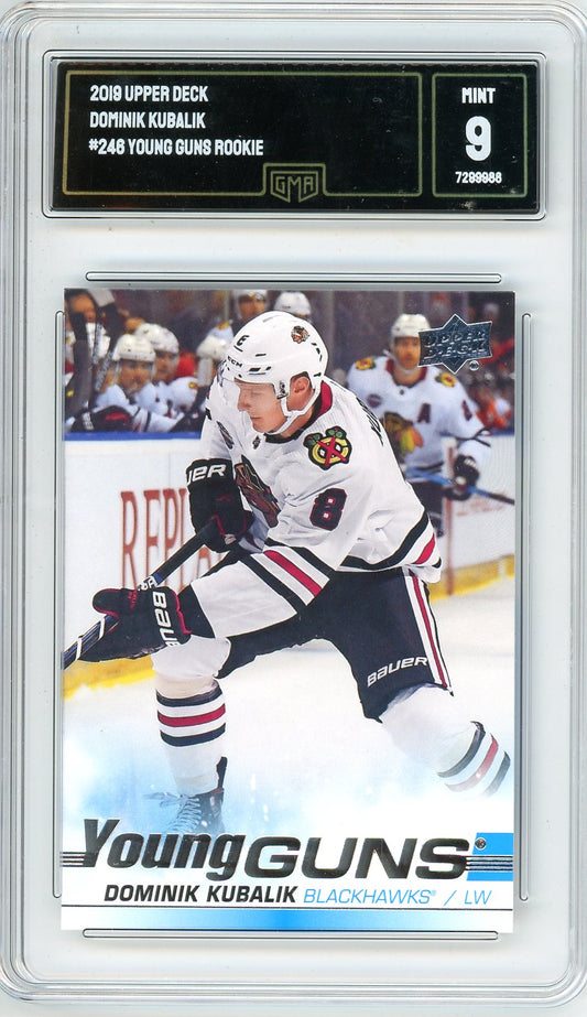 2019 Upper Deck Dominik Kubalik Graded Rookie Card #246 GMA 9