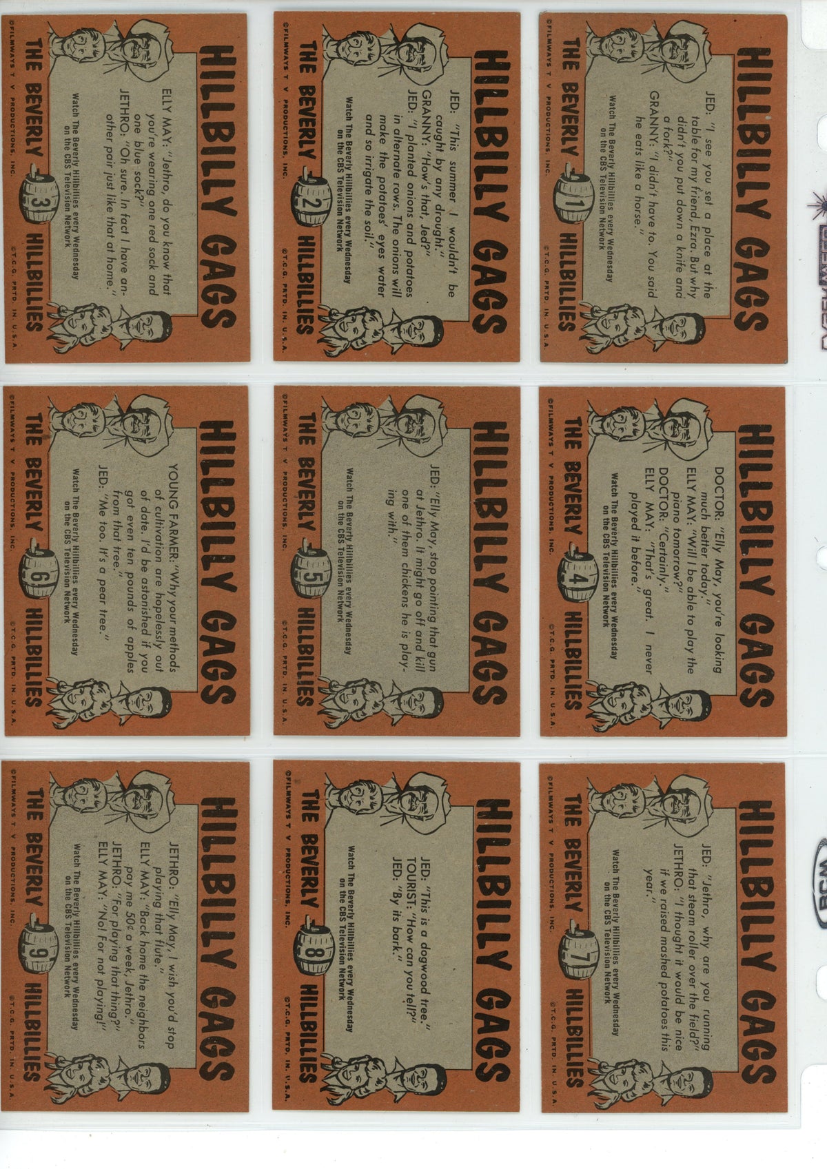 1963 Topps The Beverly Hillbillies Trading Card Complete Set (66 Cards) VG/EX Condition